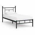 Cama Individual em Aço Preto para Colchão 90 x 190 cm