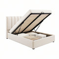 Cama de Casal com Arrumação Elevatória 160 x 200 cm em Poliéster Branco