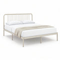 Estrutura de Cama de Casal em Aço Bege para Colchão 160 x 200 cm