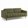 Sofá de 3 Lugares em Veludo de Poliéster Verde-Azeitona 210 x 90 x 85 cm